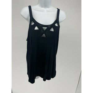 Joe's Jeans Black Cut-Out Keyhole Sleeveless Tank Top Women's Size Medium